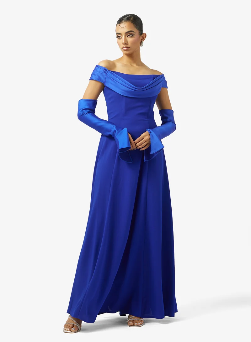 Akadia Fashion A-LINE FREE SLEEVES CREPE DRESS